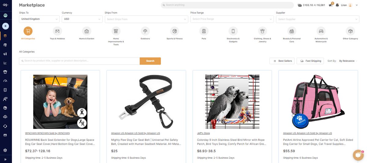 Best UK Dropshipping suppliers AutoDS