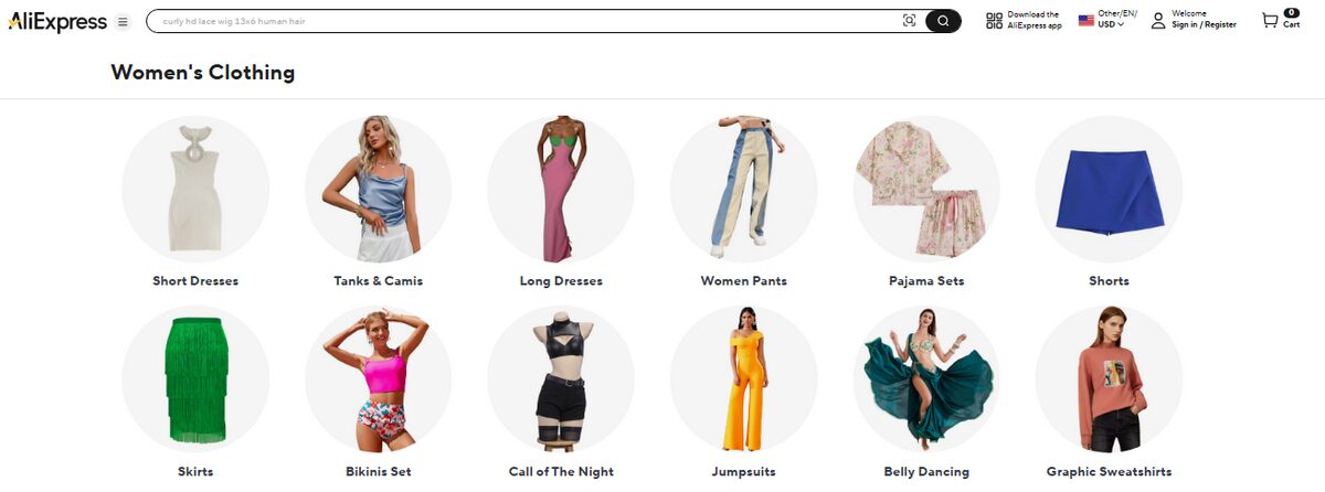 AliExpress fashion shein alternative