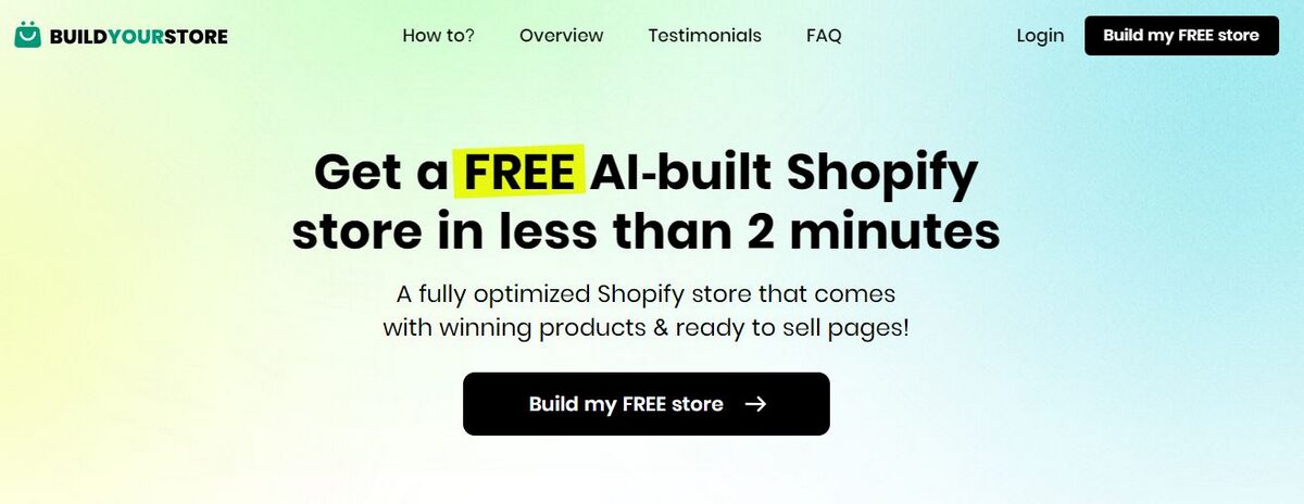BYS AI ecommerce store builder