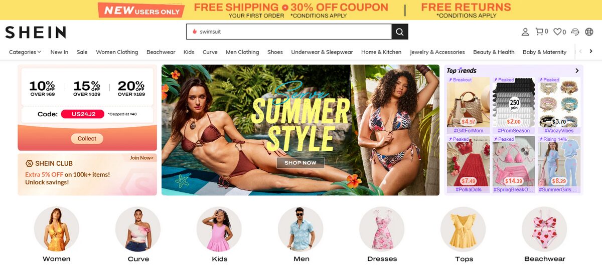 Etsy dropshipping supplier Shein