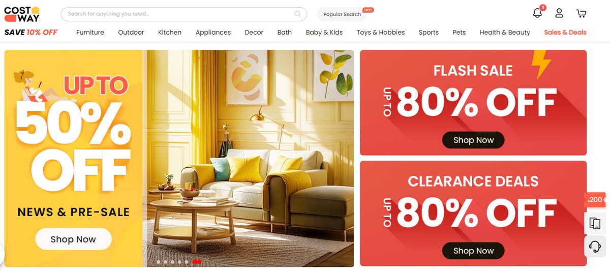 Costway Homepage