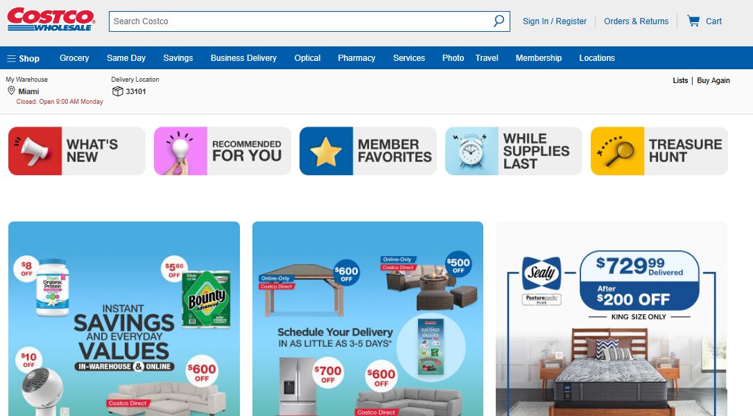 Best US suppliers costco