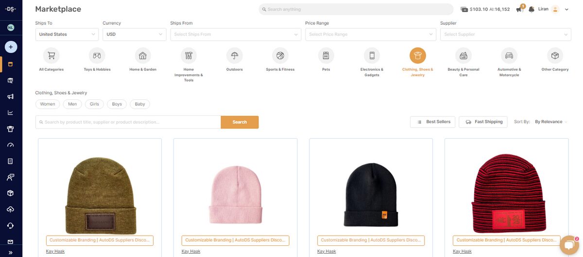 AutoDS Marketplace dropshipping supplier