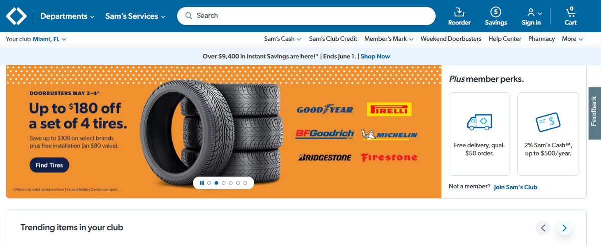 Sam's Club Homepage