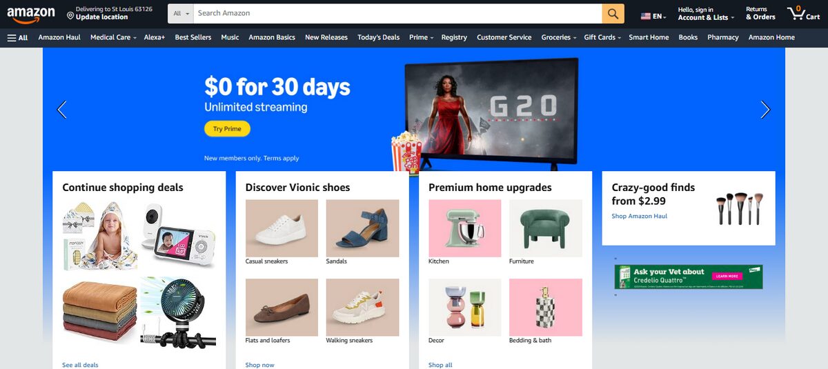 Amazon Homepage