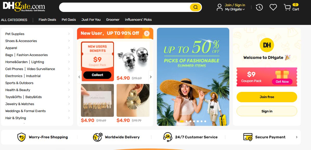 Etsy dropshipping supplier DHGate