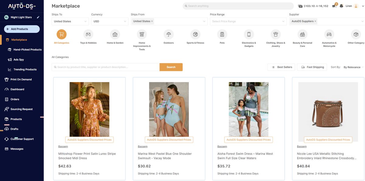 AutoDS Marketplace For Finding Georgia Dropshipping Suppliers