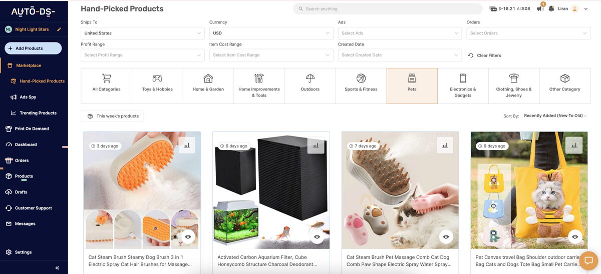 AutoDS marketplace