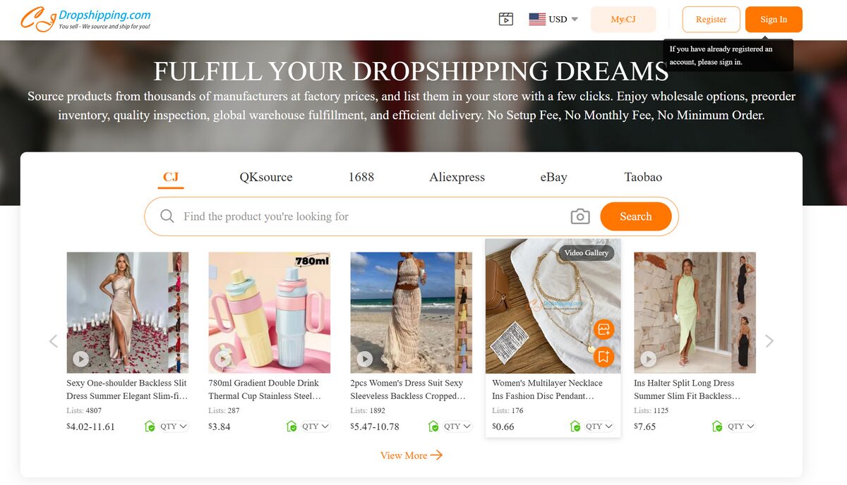 CJdropshipping as a jewelry supplier