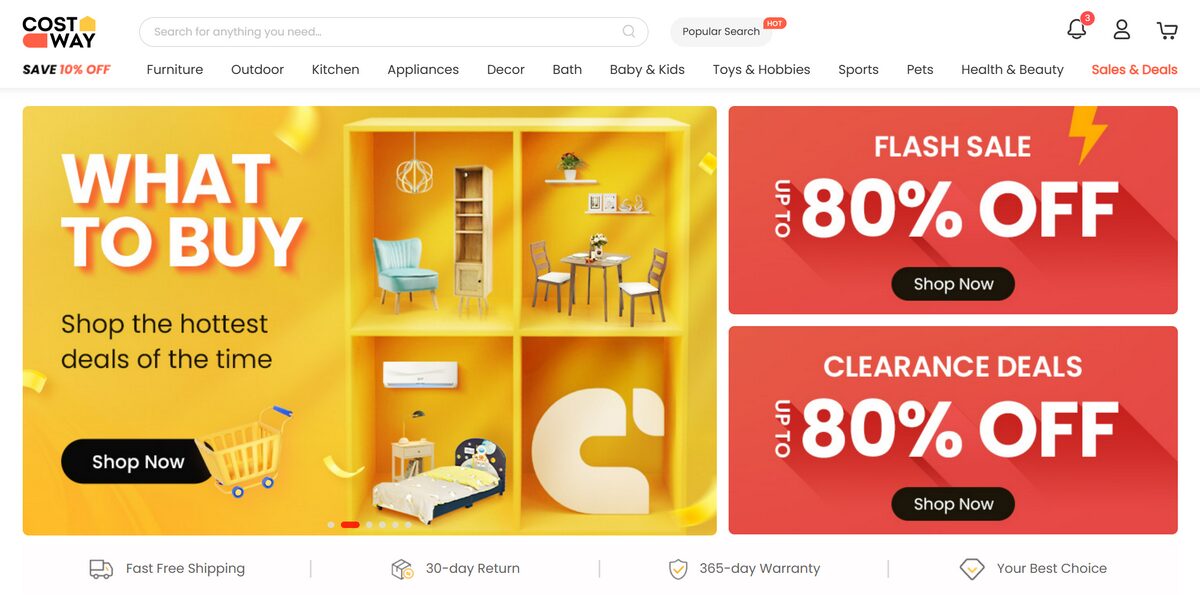 costway for US-based dropshipping suppliers