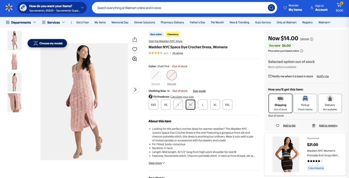 dropship crochet dress from Walmart