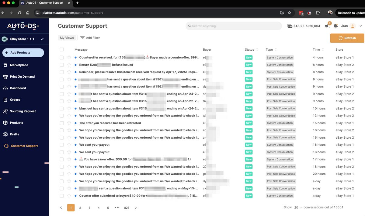 AutoDS Customer Support Overview