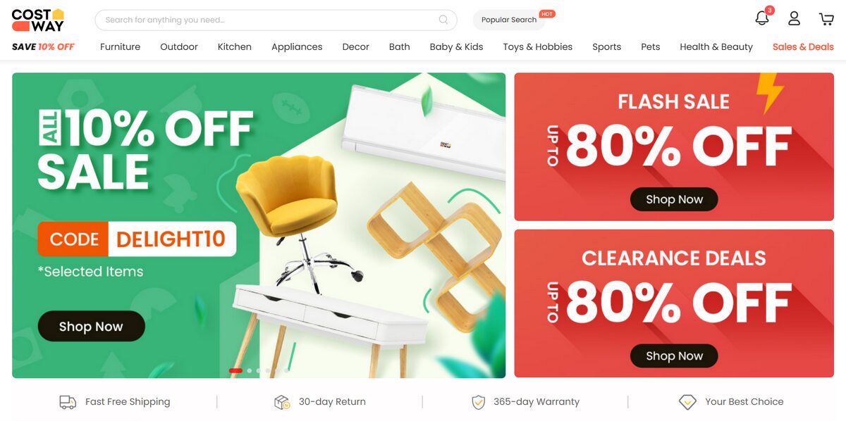 Costway supplier for dropshipping