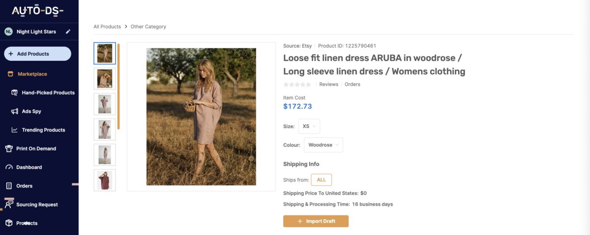 Cotton linen dresses for dropshipping from AutoDS