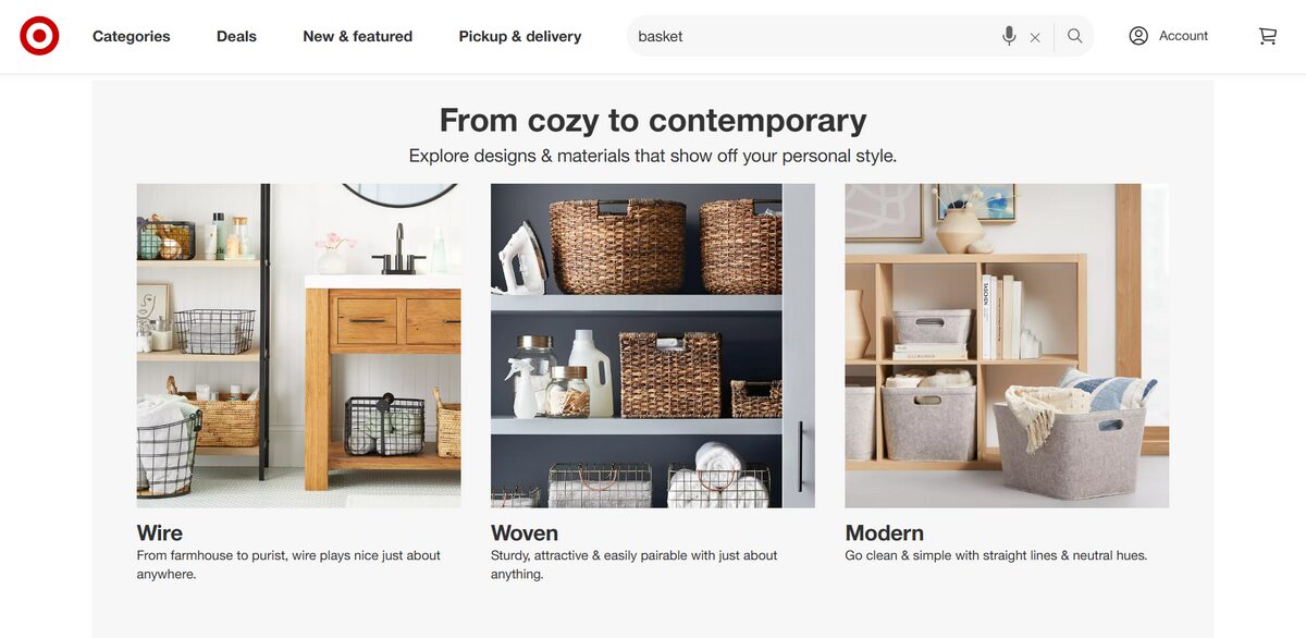 Target as a dropshipping supplier for decorative baskets