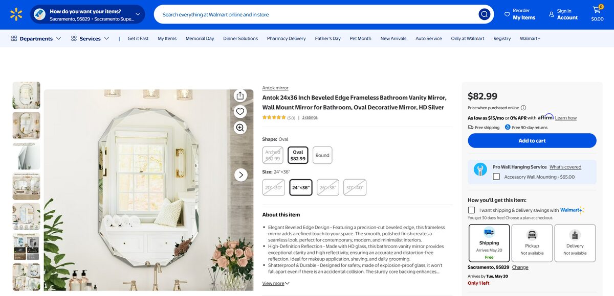 Walmart as a home decor dropshipping supplier