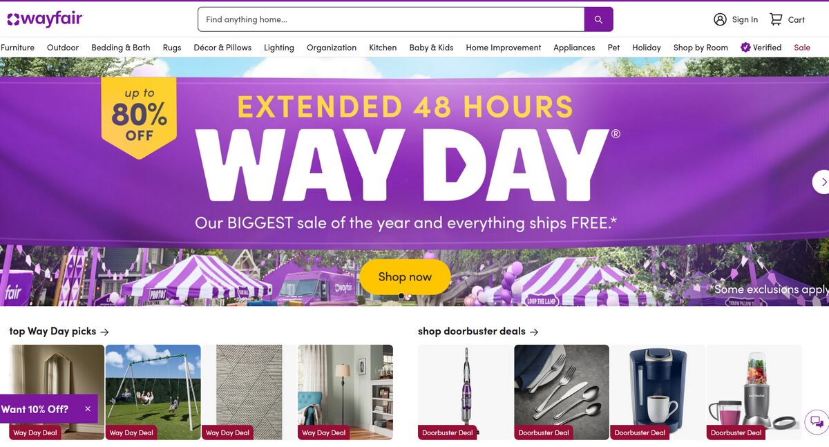 Wayfair UK as a dropshipping supplier in Europe