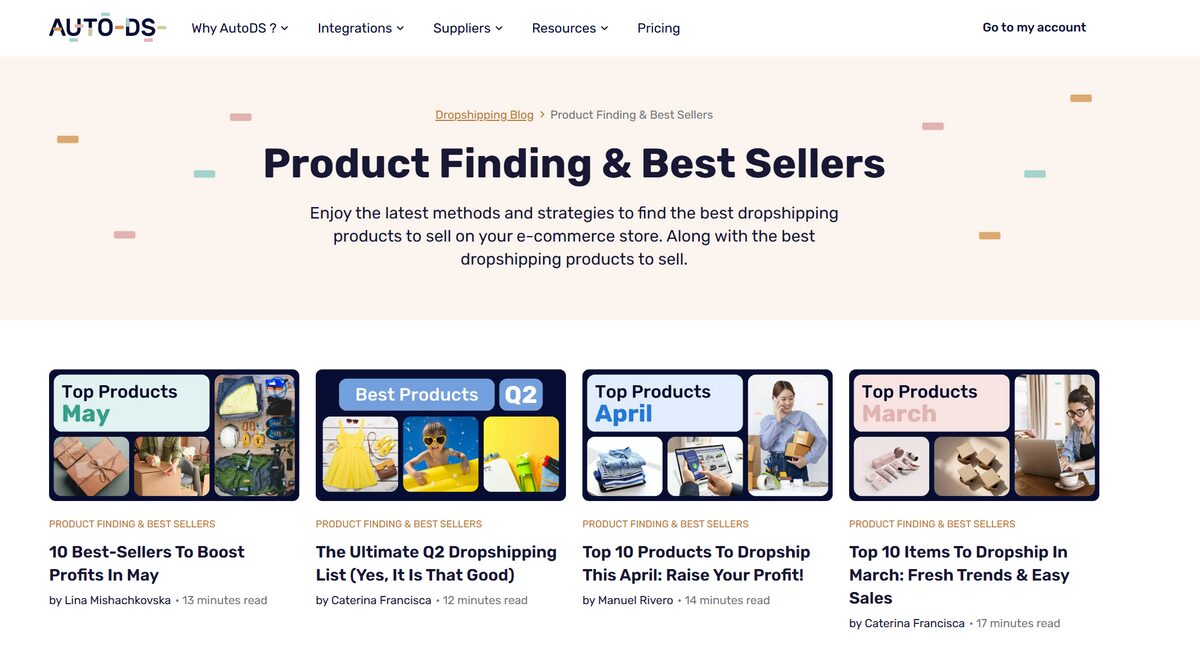 AutoDS Product Finding & Best Sellers blog