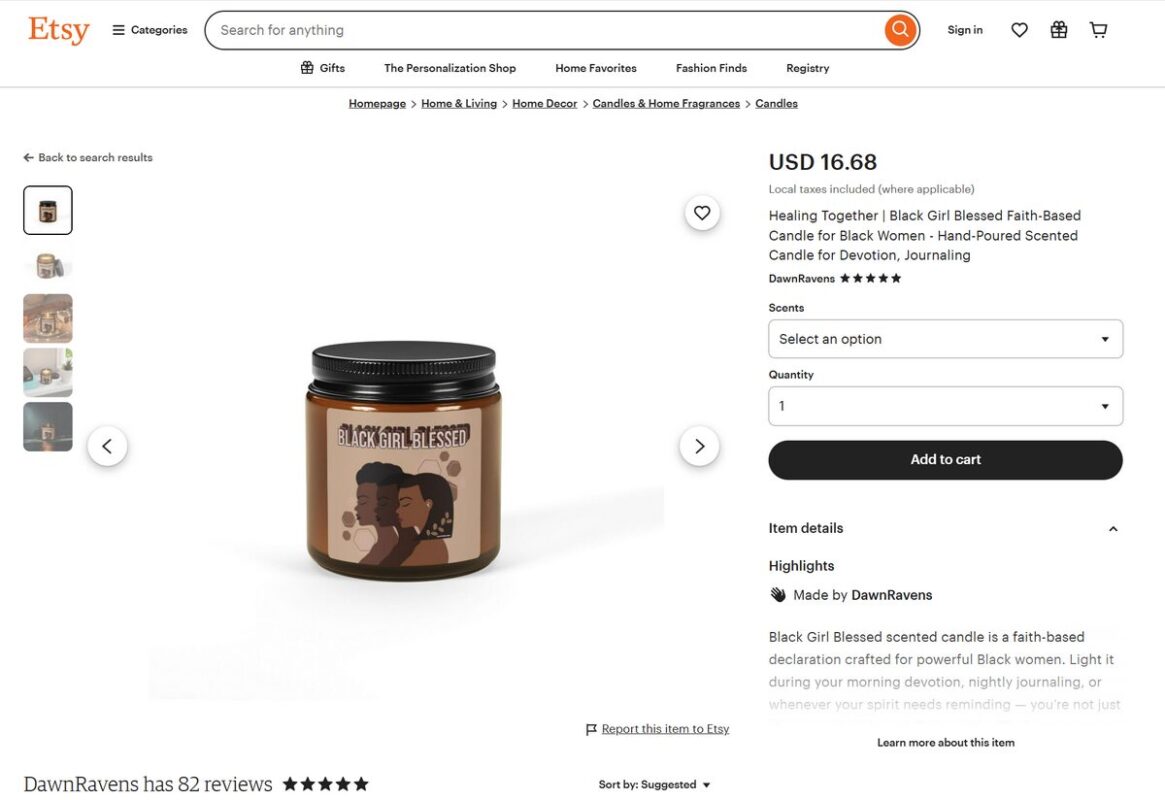 Etsy scented candles for dropshipping
