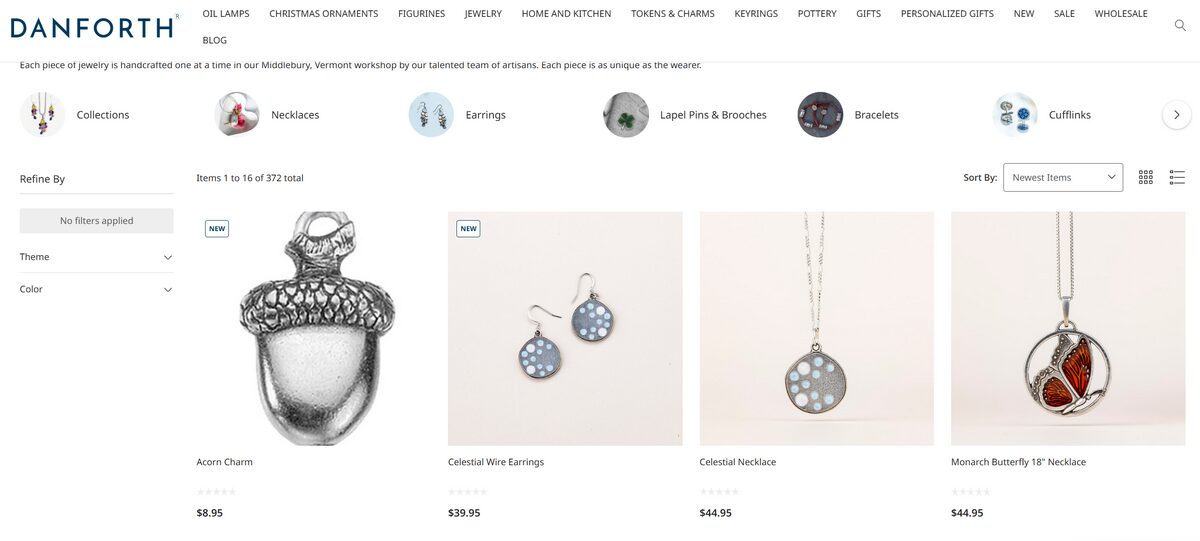 Danforth Pewter for artisan jewelry dropshipping