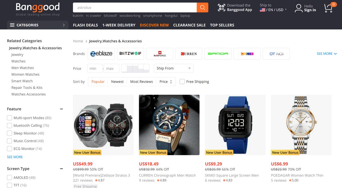 best dropshipping jewelry suppliers banggood