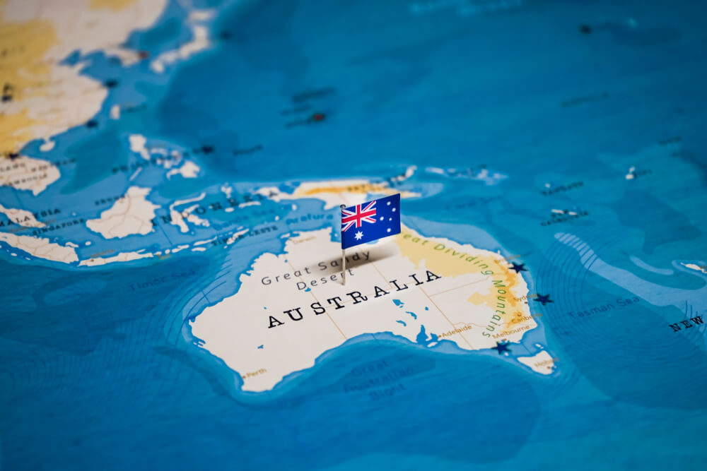 Australia Flag map