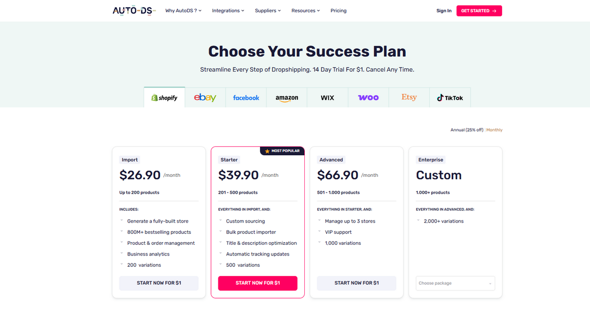 AutoDS Pricing and Plans