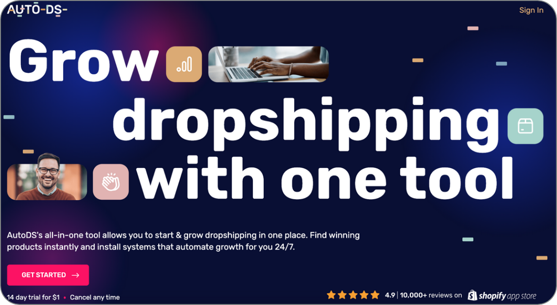 AutoDS landing page